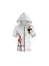 CTRL WORLD Scarlet Rift Distressed Zip Hoodie