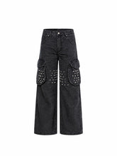 CTRL WORLD Shadow Rivet Cargo Wide Leg Jeans