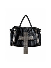 CTRL WORLD Giant Cross Studded Boston Bag