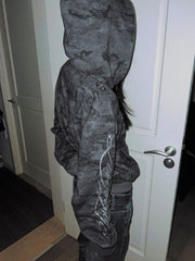CTRL WORLD Dark Rebel Distressed Camo Zip-Up Hoodie