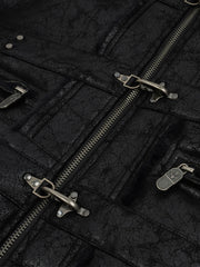 CTRL WORLD Frost Reaper Fur Hooded Leather Jacket