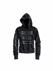 CTRL WORLD Dark Rebel Distressed Camo Zip-Up Hoodie