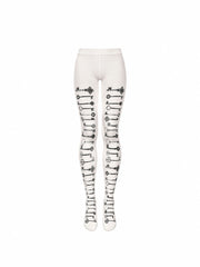 CTRL WORLD Shadow Key Gothic Printed Tights
