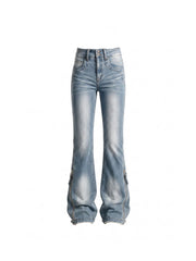 CTRL WORLD Angel Wing Lace-Up Mega Flare Jeans