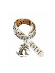 CTRL WORLD Dragon Buckle Studded Wide Belt