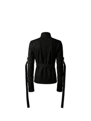 CTRL WORLD White Strapped Zip Jacket