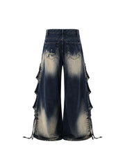 CTRL WORLD Printed Streetwear Denim Pants