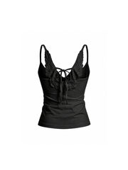 CTRL WORLD "LIGHT" Angel Wings Lace-Up Camisole Top