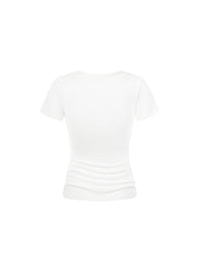CTRL WORLD Studded V-neck T-shirt with Wings