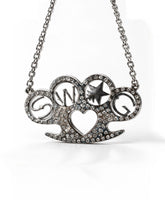 CTRL WORLD Shadow Crystal Heart Gothic Choker Necklace