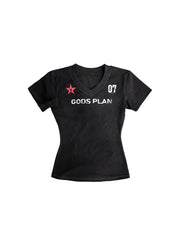 CTRL WORLD Divine 07 V-Neck Graphic T-Shirt