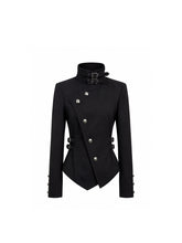 CTRL WORLD Black Fortress Asymmetric Buckle Jacket