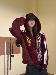 CTRL WORLD Shadow Leopard Royal Crest Zip Hoodie Jacket
