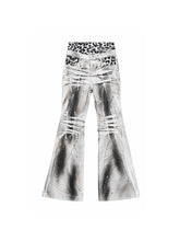 CTRL WORLD Artistic Spray Paint Distressed Flare Jeans