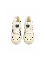 CTRL WORLD Black Titan Tongue Platform Canvas Sneakers