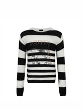 CTRL WORLD Shadow Eclipse Striped Graphic Knit Sweater