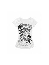 CTRL WORLD Gothic Skull Graphic Ruched Short Sleeve T-Shirt