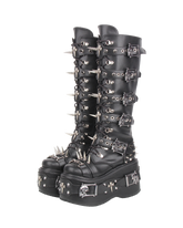 Studded Platform Knee-High Boots