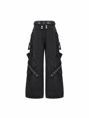 CTRL WORLD Shadow Utility Cargo Wide Leg Jeans