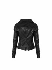 CTRL WORLD Shadow Rift Asymmetric Leather Jacket