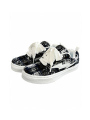 CTRL WORLD Storm Bolt Plaid Platform Sneakers