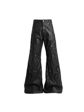 CTRL WORLD Devil Wings Heavy Metal Studded Laced Leather Pants