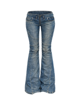 Low-Rise Panelled Flared Denim Pants