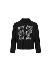 CTRL WORLD Gothic Archive Graphic Knit Long Sleeve Top