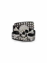 CTRL WORLD Crystal Skull Studded Punk Leather Belt