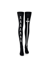 Goth Graphic Thigh-High Socks