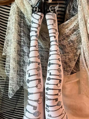CTRL WORLD Shadow Key Gothic Printed Tights