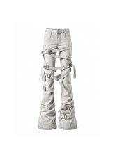 CTRL WORLD Strapped Harness Wide Leg Denim Jeans