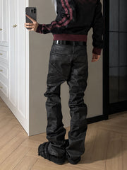 CTRL WORLD Molten Vein Wax-Brushed Deconstructed Siro Cotton Jeans