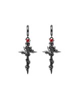Gothic Rose Cross Drop Earrings