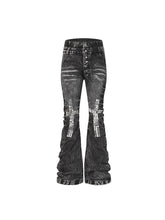 CTRL WORLD Cold Flame Cross Flare Jeans