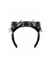 CTRL WORLD Silver Thorn Cat Ear Lace-Up Studded Headband