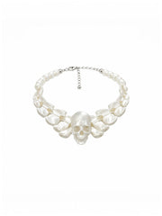 CTRL WORLD Phantom Skull Pearl Choker Necklace