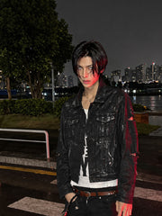 CTRL WORLD Shadow Ruin Waxed Distressed Denim Jacket