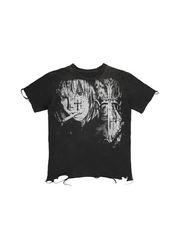 CTRL WORLD Ruin Signal Distressed Graphic T-Shirt