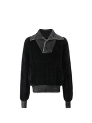 CTRL WORLD Gothic Fuzzy Knit High-Neck Sweater