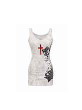 CTRL WORLD Apocalypse Cross Shadow Bodycon Mini Dress