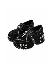 CTRL WORLD Gothic Studded Cross Platform Shoes
