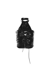 CTRL WORLD Shadow Lace-Up Leather Halter Top