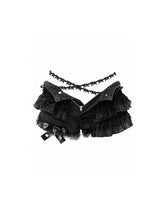 CTRL WORLD Ghost Lace Denim Ruffle Shorts