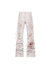 CTRL WORLD Extreme Blood-Splatter Stacked Cargo Jeans
