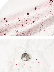 CTRL WORLD Extreme Blood-Splatter Stacked Cargo Jeans