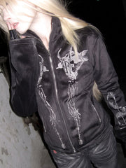CTRL WORLD Gothic Bell-Sleeve Zip-Up Jacket