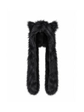 CTRL WORLD Gothic Beastcore Fuzzy Animal Ear Hood Scarf
