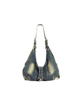 CTRL WORLD Rivet Drift Denim Hobo Bag
