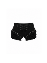 CTRL WORLD Gothic Ruffle Lace-Up Mini Skort